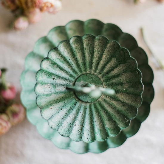 Green Iron Two Tier Small Decorative Tray