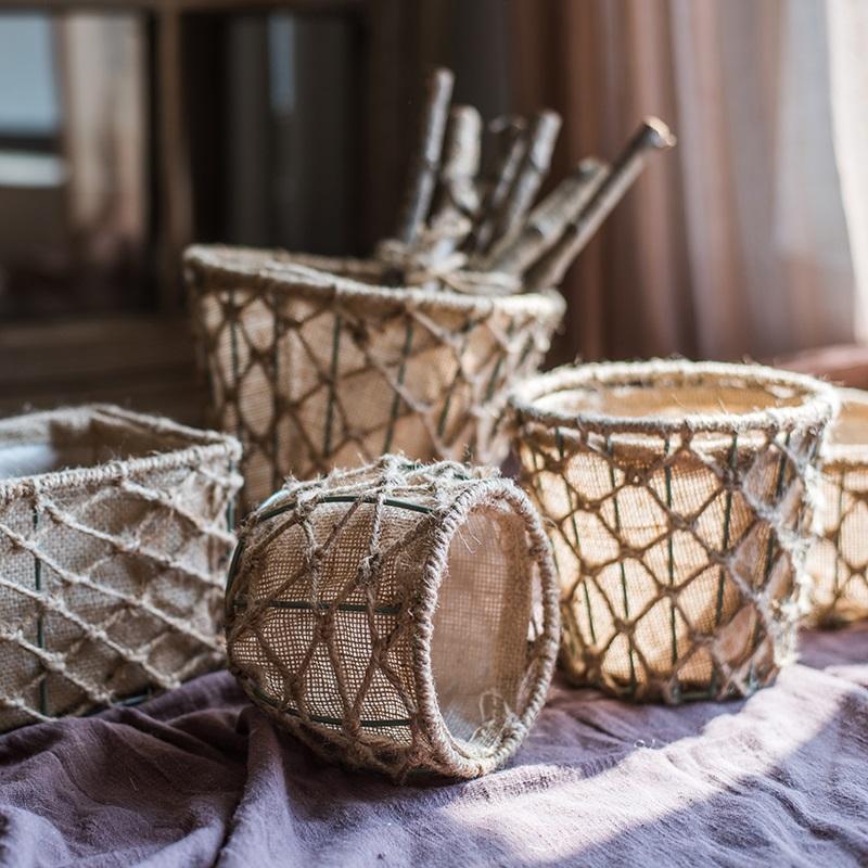 Handmade Hemp Basket, Randomly Picked (Set of 3)