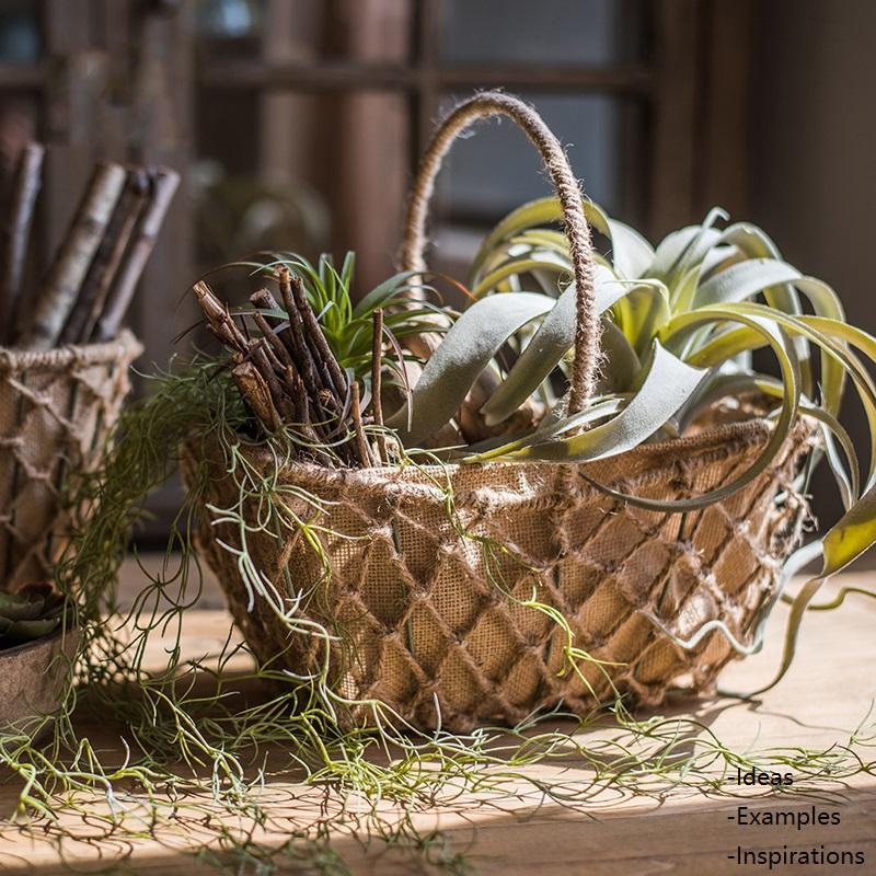 Handmade Hemp Basket, Randomly Picked (Set of 3)