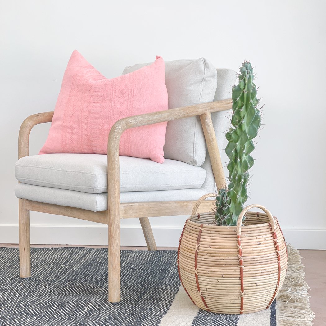 Handwoven Textured Geometric Pillow from Oaxaca