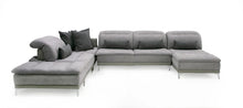 Load image into Gallery viewer, David Ferrari Horizon - Modern Grey Fabric + Grey Leather U Shaped Sectional Sofa
