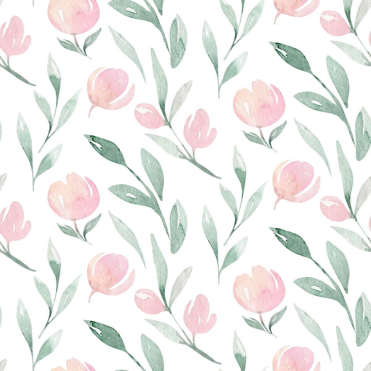 Contemporary Pink Flowers Wallpaper Chic