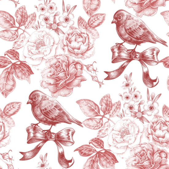 Red Flowers and Birds Wallpaper