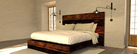 "The Asian Style" Reclaimed Wood Panel Bed