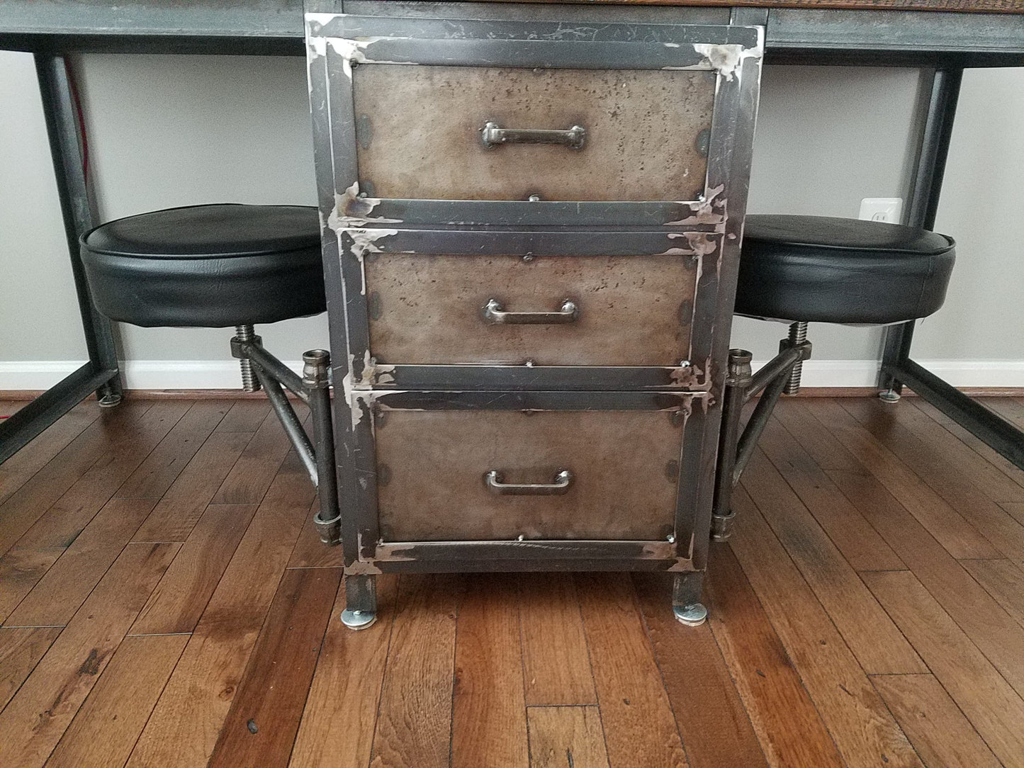 Industrial Reclaimed Wood Desk with Drawers