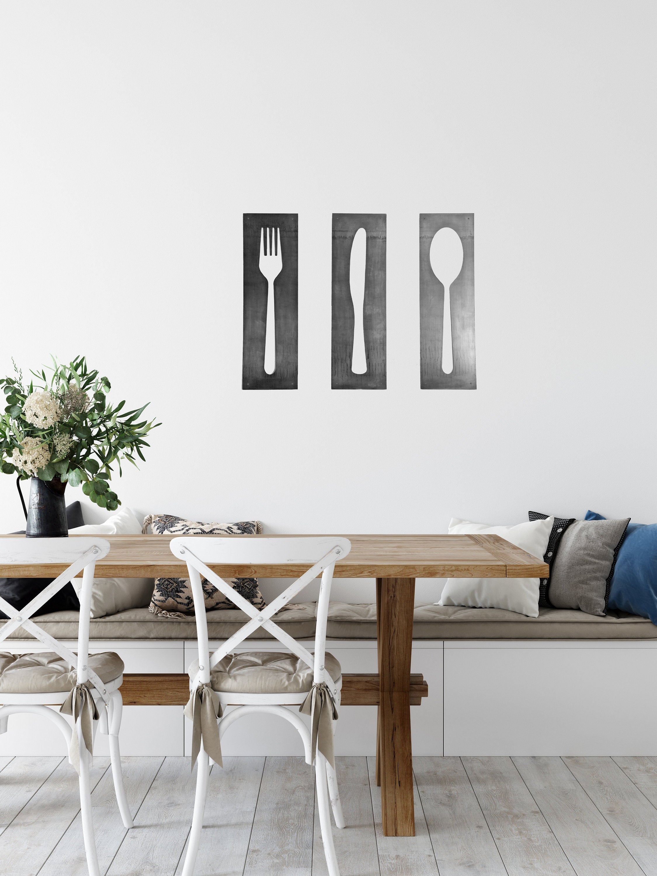 Fork Knife Spoon Wall Art Panel Set