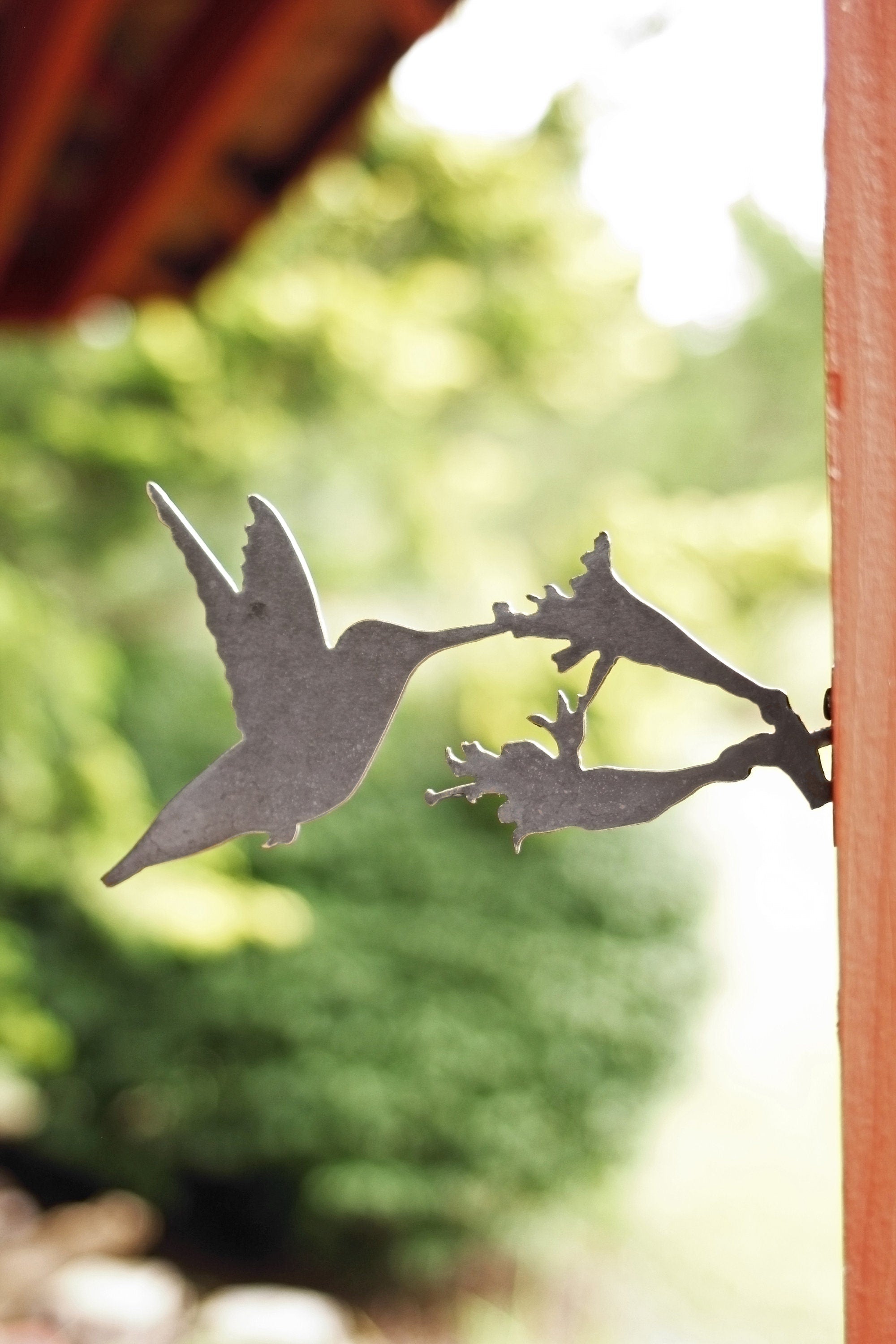 Metal Hummingbird Statue