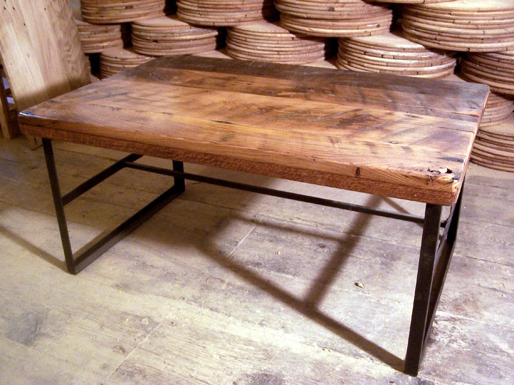 Solid Wood Industrial Coffee Table