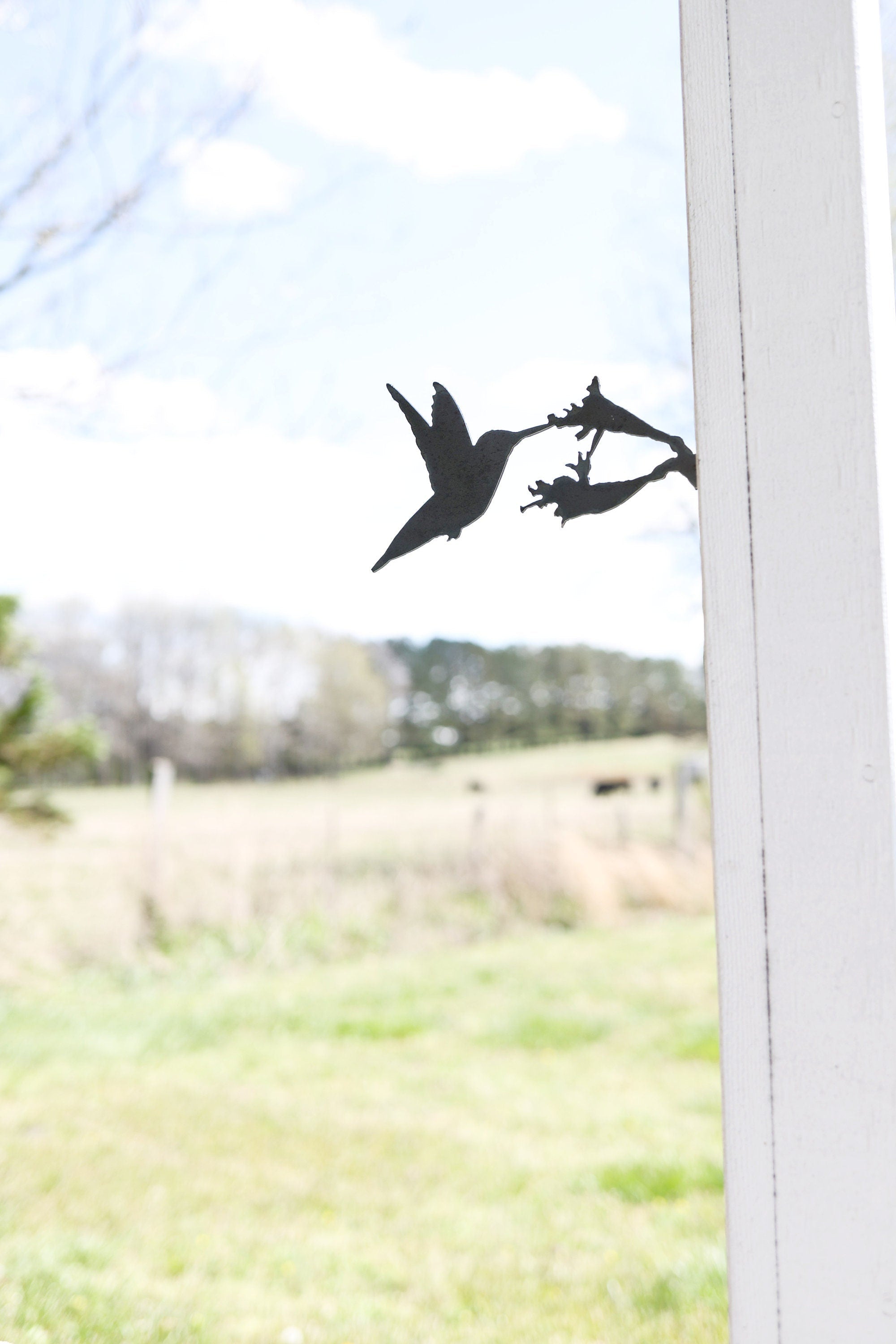 Metal Hummingbird Statue