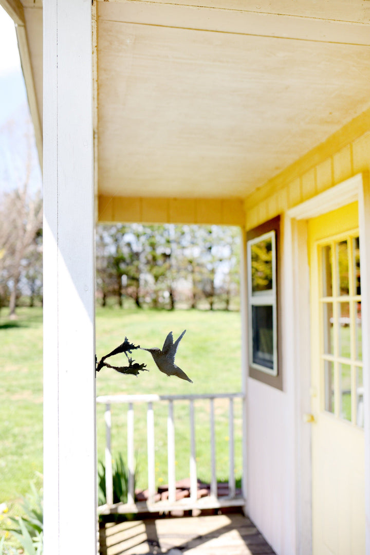 Metal Hummingbird Statue