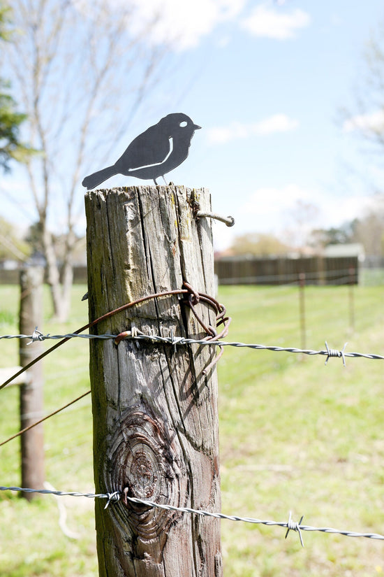 Metal Chickadee Statue