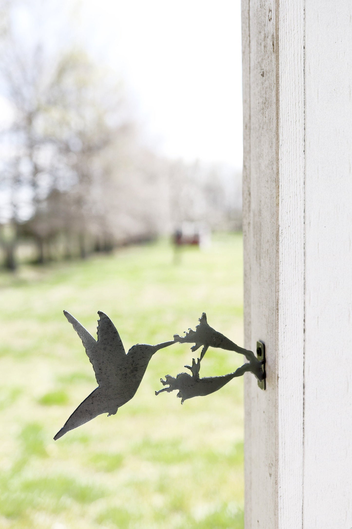 Metal Hummingbird Statue