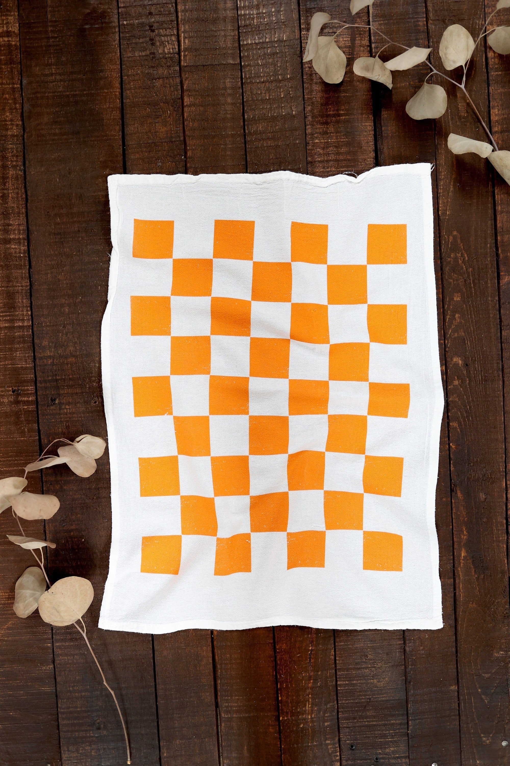 Tennessee Orange Checker Tea Towel