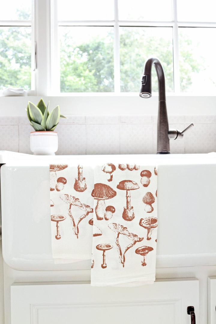 Mushroom Pattern Tea Towel