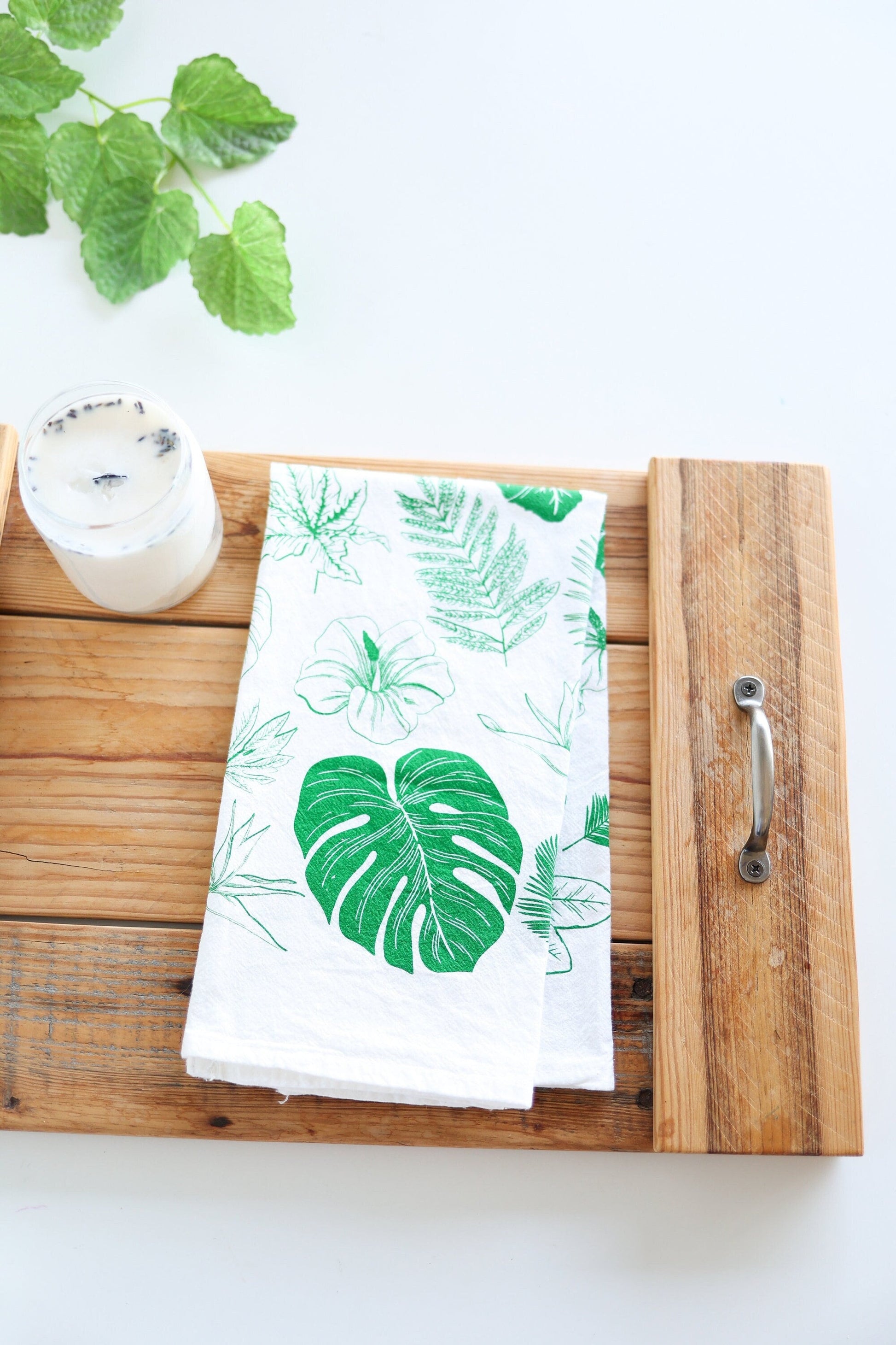 Tropical Leaves Tea Towel