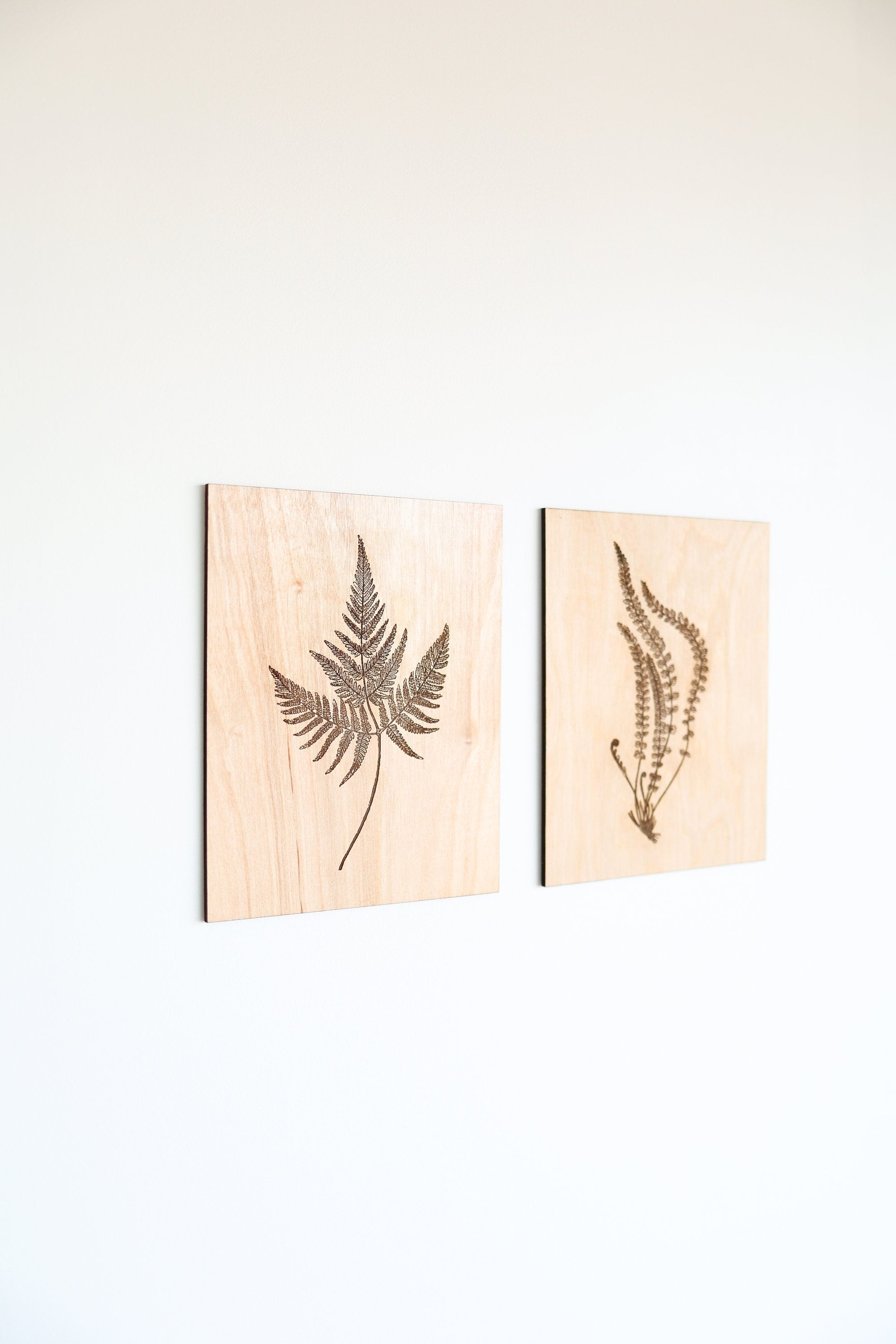 Wooden Fern Fronds Panel Wall Art