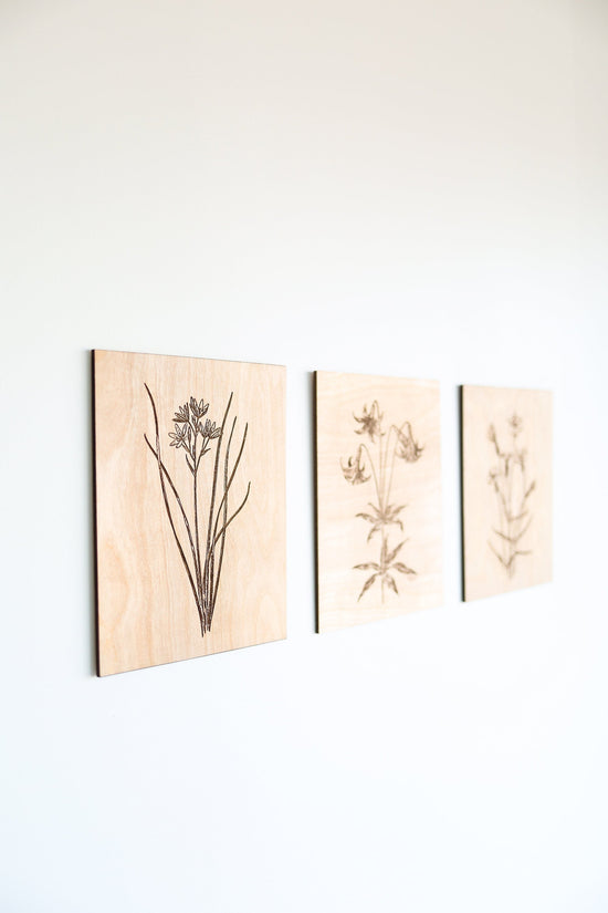 Wooden Lily Panel Wall Art