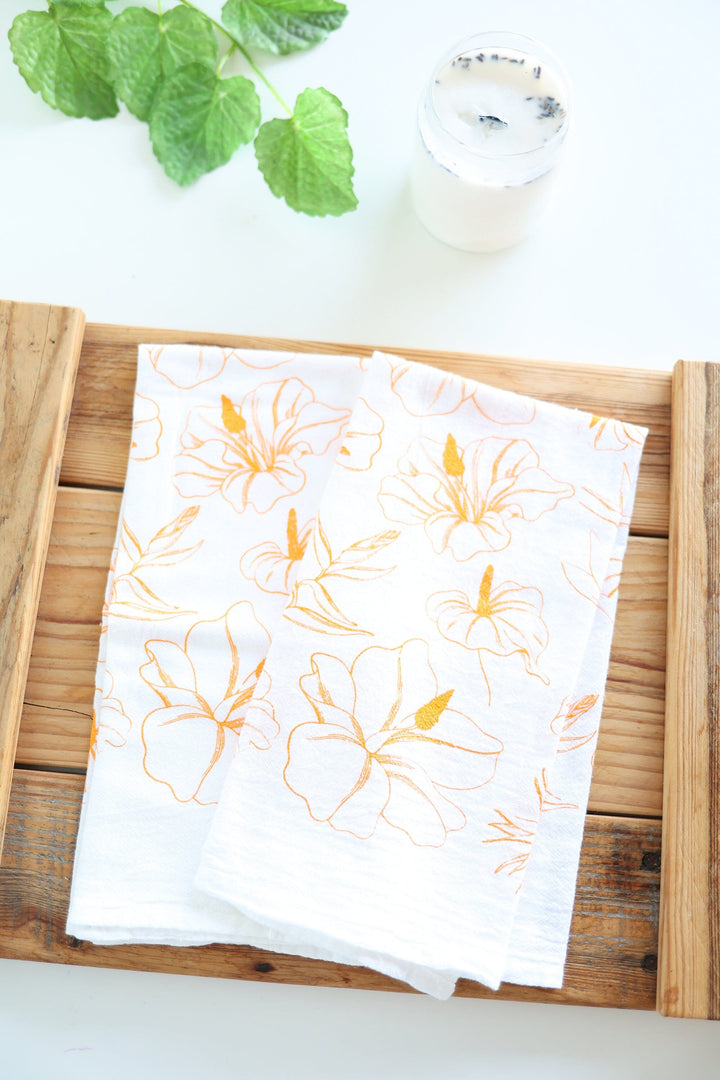 Tropical Flower Tea Towel