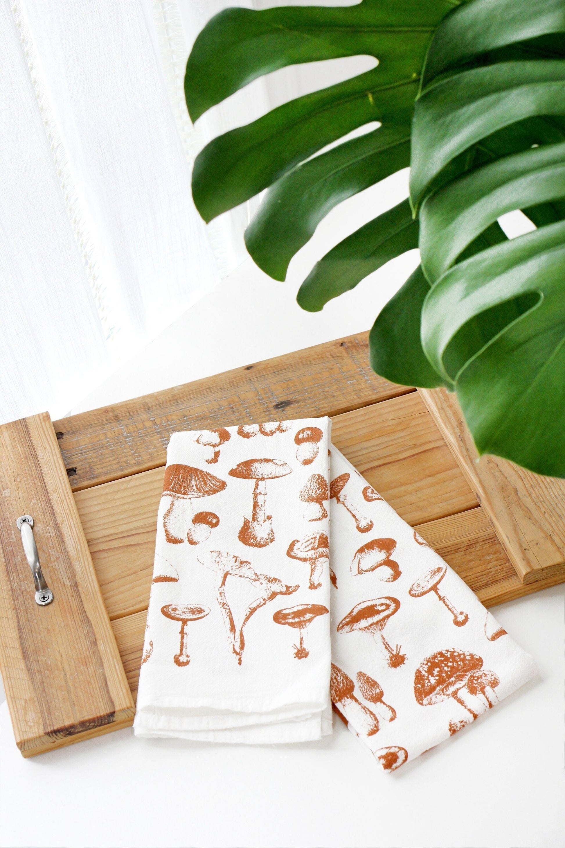 Mushroom Pattern Tea Towel