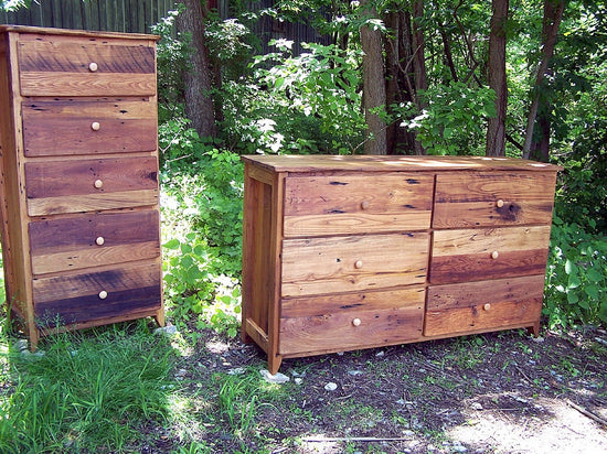 Reclaimed Wormy Chestnut Tallboy Dresser