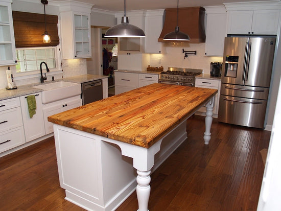 Heart Pine Butcher Block Countertop