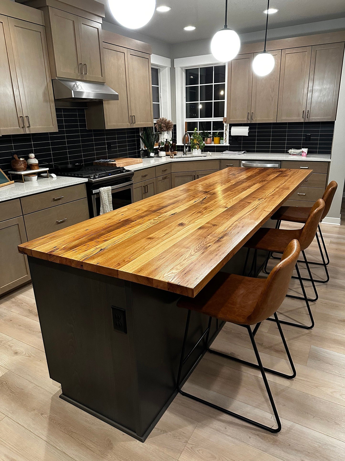 Reclaimed Wormy Chestnut Butcher Block Countertop