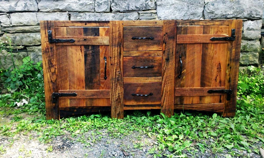 Rustic Reclaimed Wormy Chestnut Bathroom Vanity