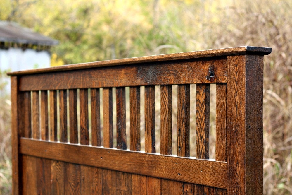 Mission-style Reclaimed Oak Panel Bed