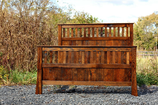 Mission-style Reclaimed Oak Panel Bed