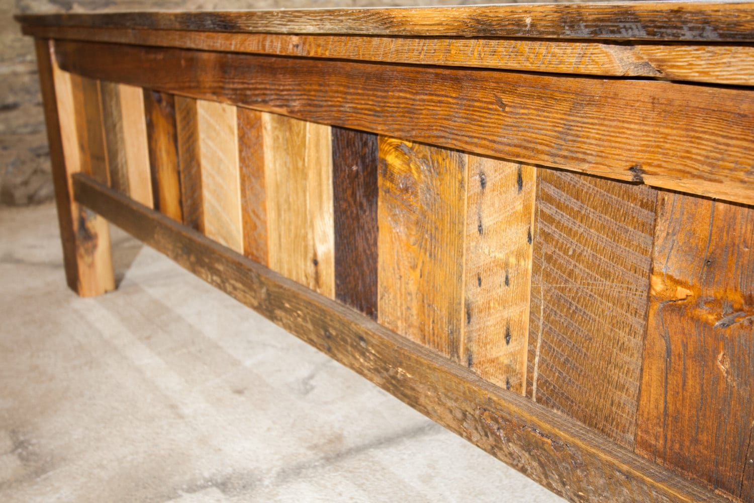 Reclaimed Barnwood Panel Bed