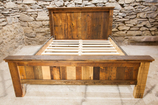 Reclaimed Barnwood Panel Bed