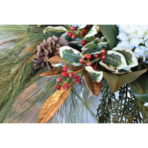 Variegated Faux Holly Stem, 18"