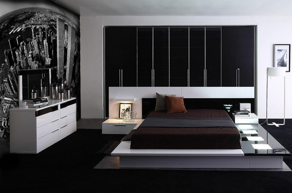 Queen Impera Modern-Contemporary lacquer platform bed