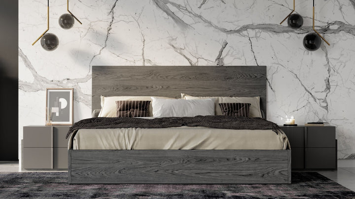 Full Nova Domus Lucia - Italian Modern Matte Grey / Elm Grey Bedroom Set