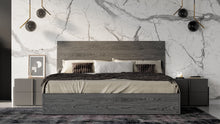 Load image into Gallery viewer, Nova Domus Lucia - Italian Modern Matte Grey / Elm Grey Bed + 2 Nightstands Set

