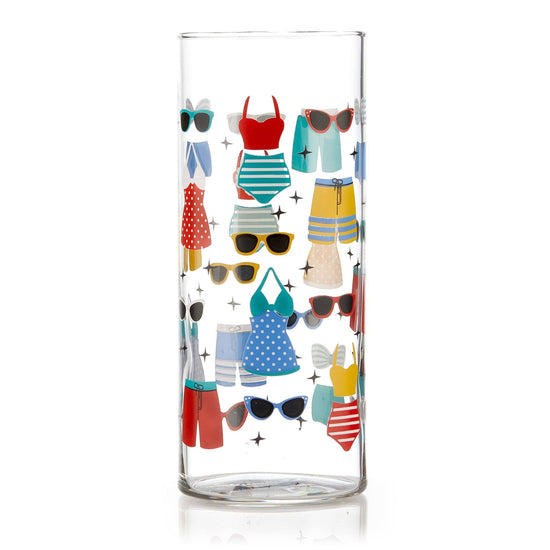 Libbey Vintage Swimsuits Cooler Glasses, 16-ounce, Set of 4