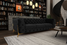 Load image into Gallery viewer, Divani Casa Quincey - Transitional Black Velvet Sofa Set
