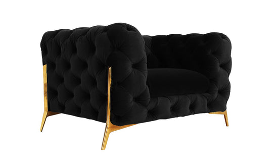 Divani Casa Quincey - Transitional Black Velvet Chair