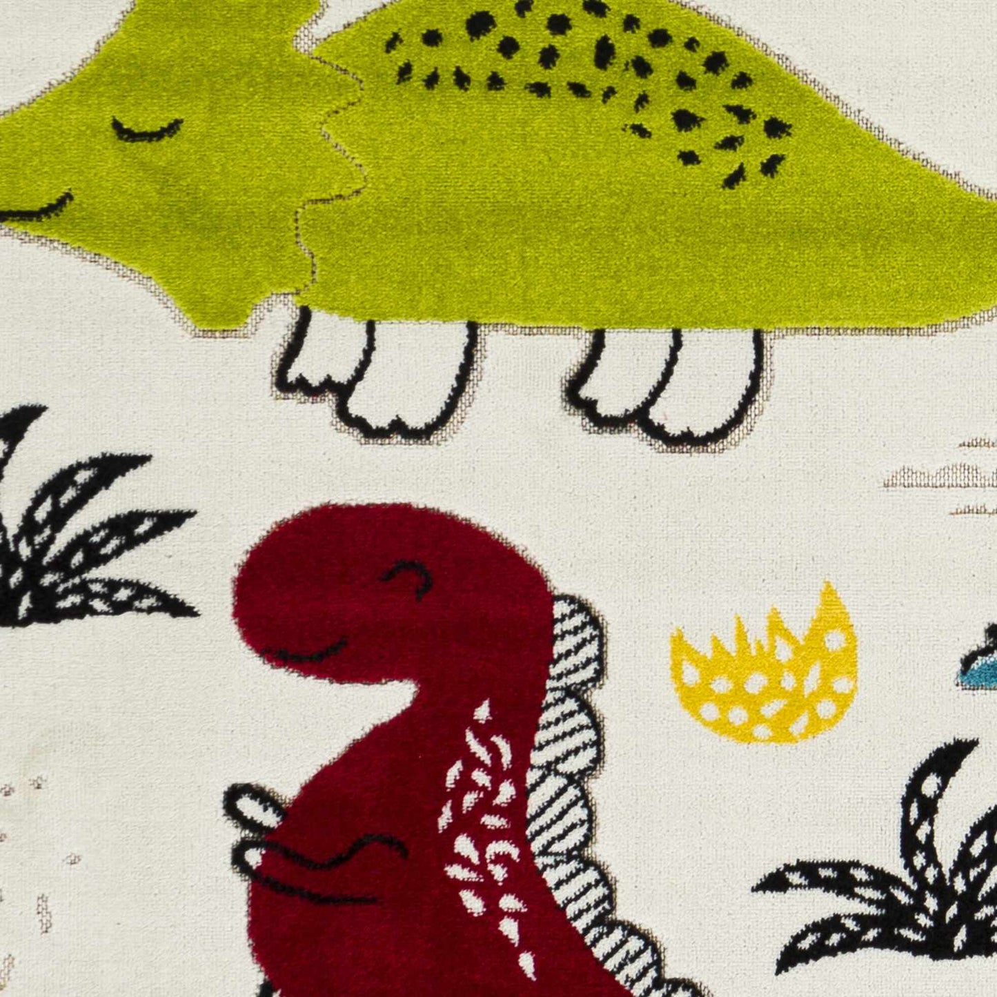 Kids Playroom Area Rug, Colorful Dinosaur & Jungle