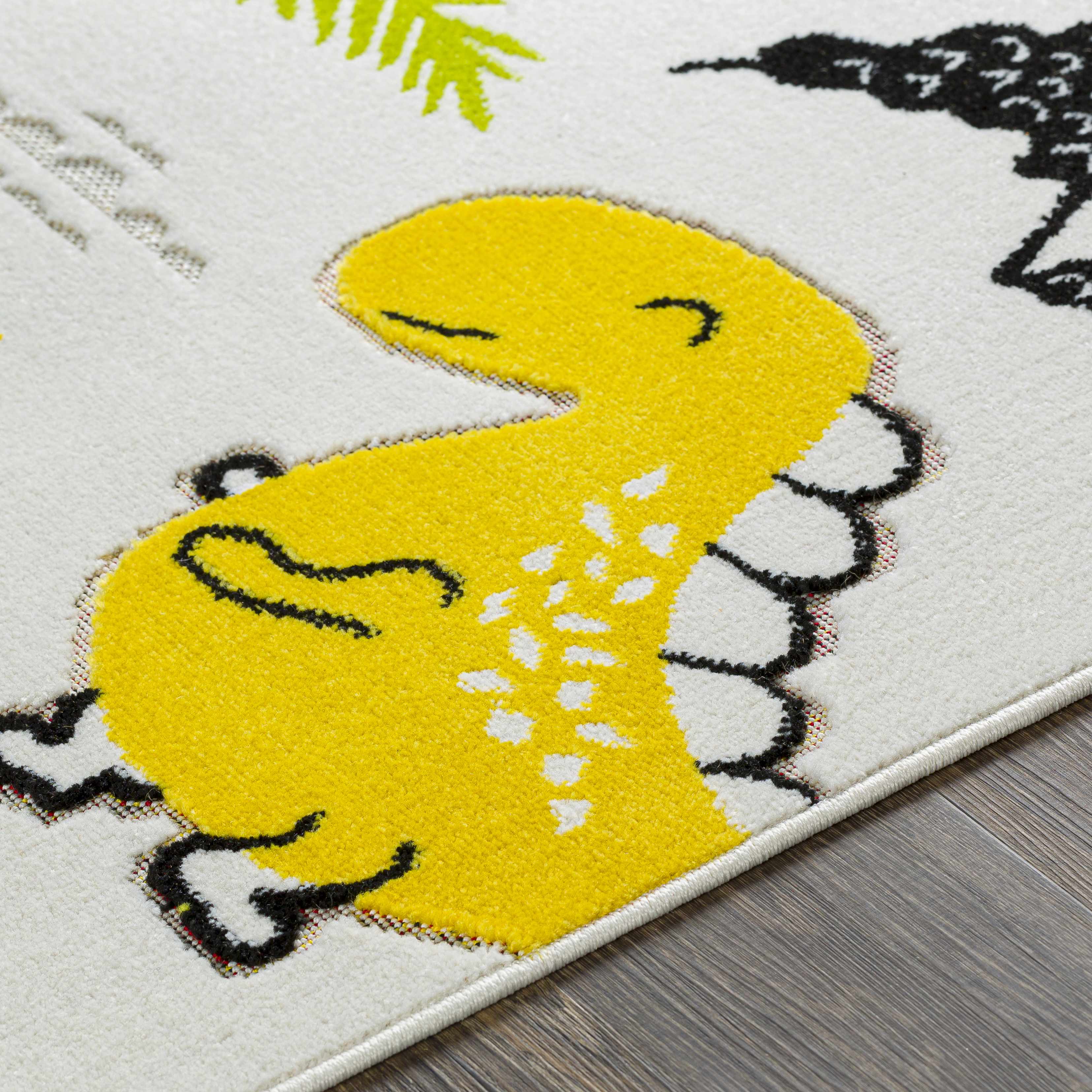 Kids Playroom Area Rug, Colorful Dinosaur & Jungle