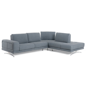 Coronelli Collezioni Mood - Contemporary Blue Leather Right Facing Sectional Sofa