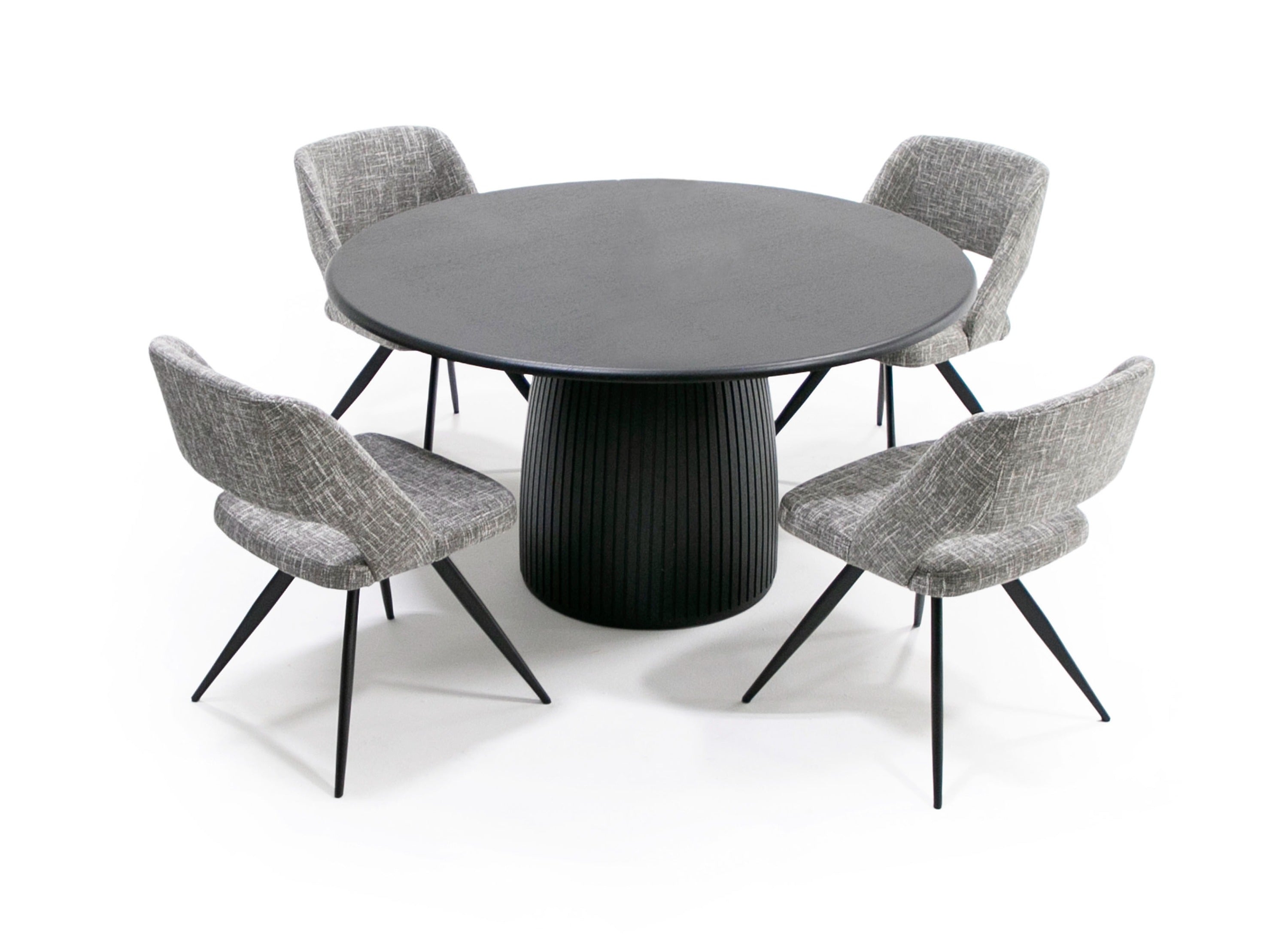 Modrest -  Lander Modern Mid Century Black Oak Round Dining Table