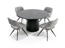 Load image into Gallery viewer, Modrest -  Lander Modern Mid Century Black Oak Round Dining Table
