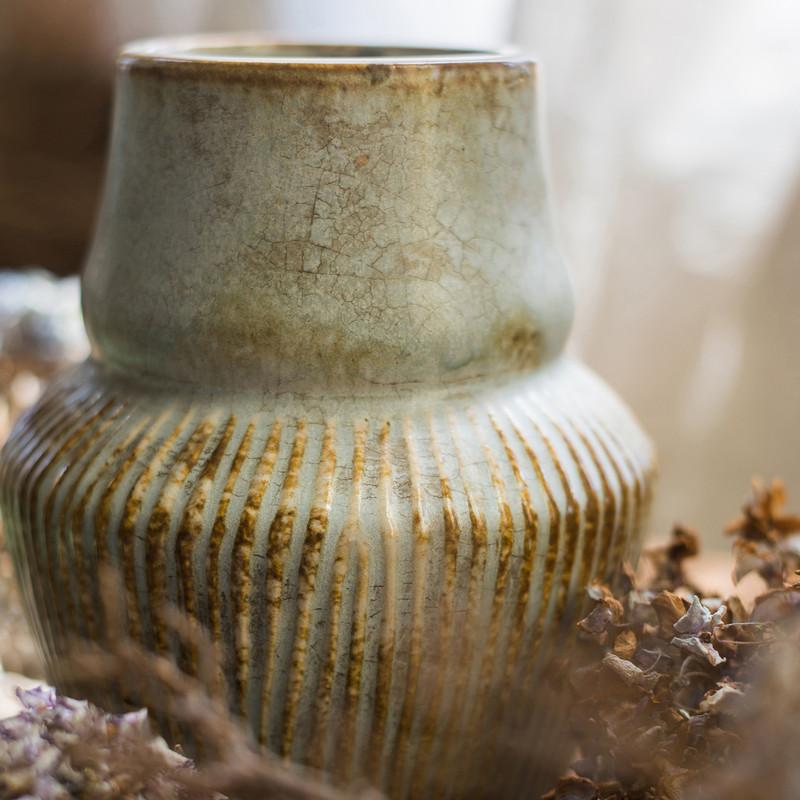 Light Blue Underglazed Ceramic Vase