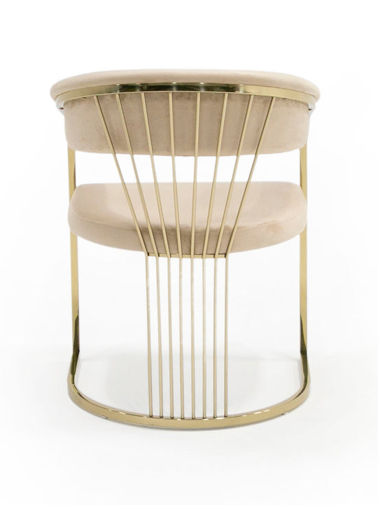 Modrest Linda - Modern Beige Velvet and Gold Dining Chair