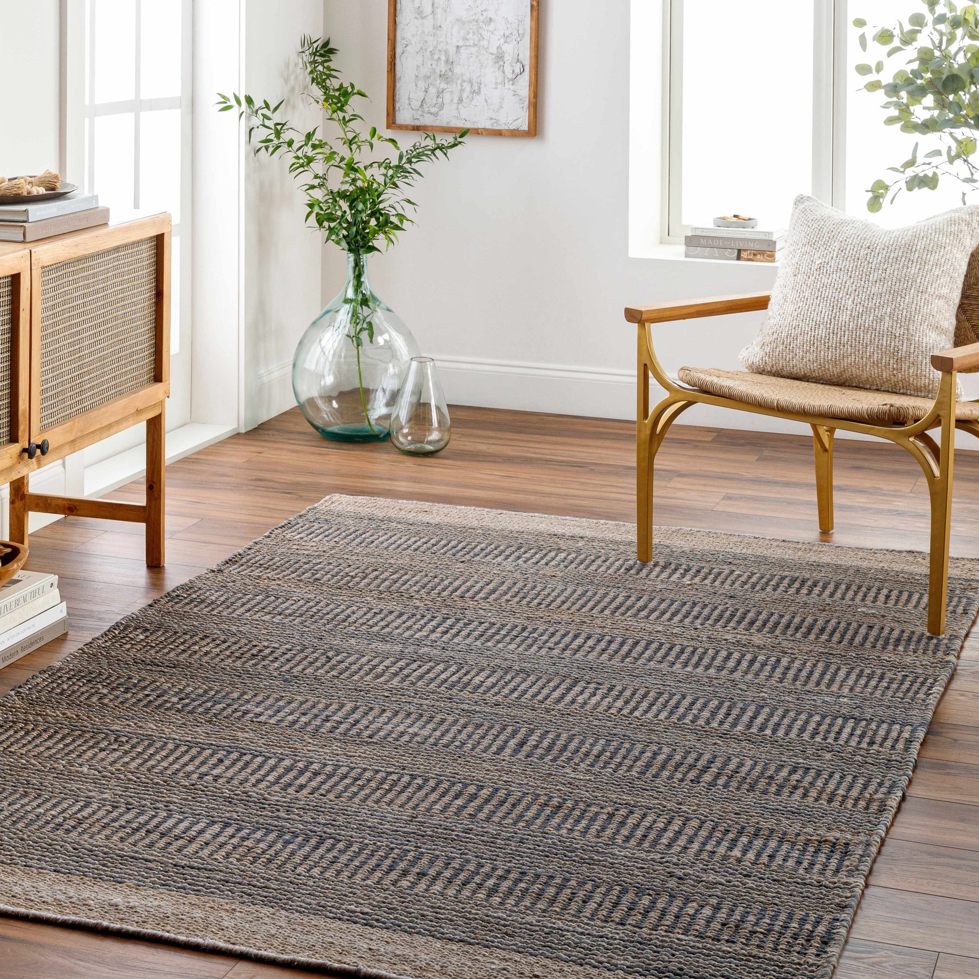 Elle Jute Rug, Navy