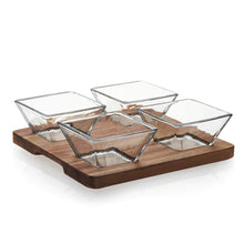 Load image into Gallery viewer, 4-Piece Serving Set with Wood Serving Board

