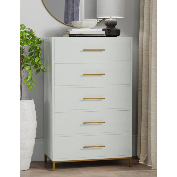 Madelyn Five Drawer Chest, White