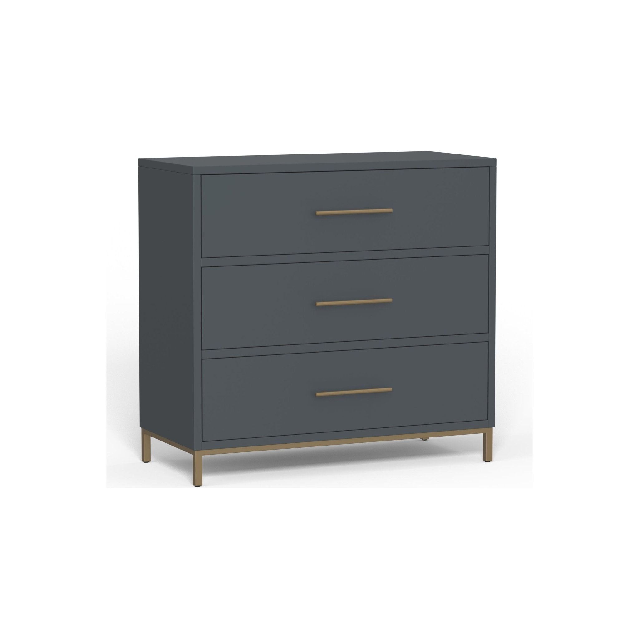 Madelyn Three Drawer Small Chest, Slate Gray