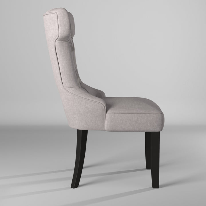 Manchester Upholstered Side Chairs, Light Grey/Black